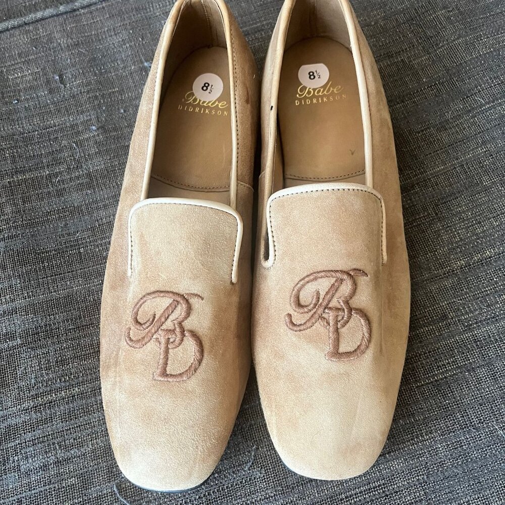 Rare Vintage BABE DIDRIKSON  Suede Embroidered Loafer Size 8.5